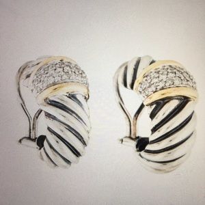 Sold DAVID YURMAN Diamond, 18k Gold Earrings